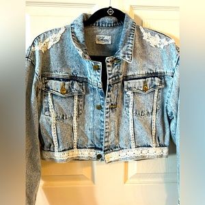 Y2K Vintage Chazzz Cropped Denim Jacket Medium 90s